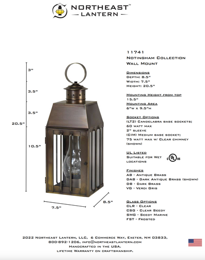 Nottingham Medium Outdoor Wall Lantern 11741
