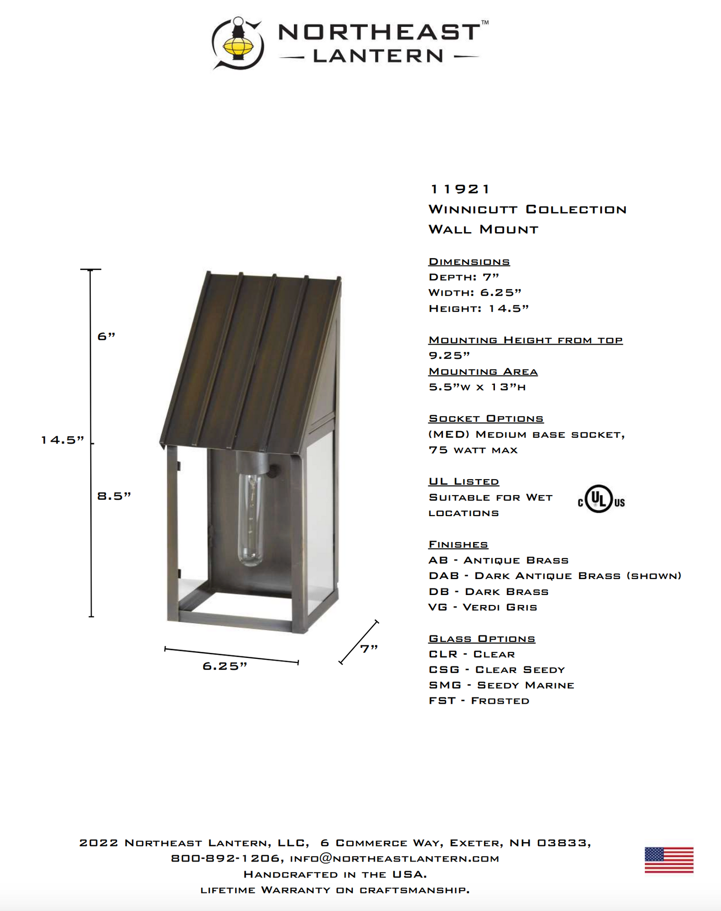 Winnicutt Small Outdoor Wall Lantern 11921
