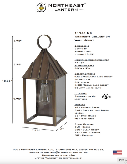 Winnicutt Large Outdoor Wall Lantern 11941