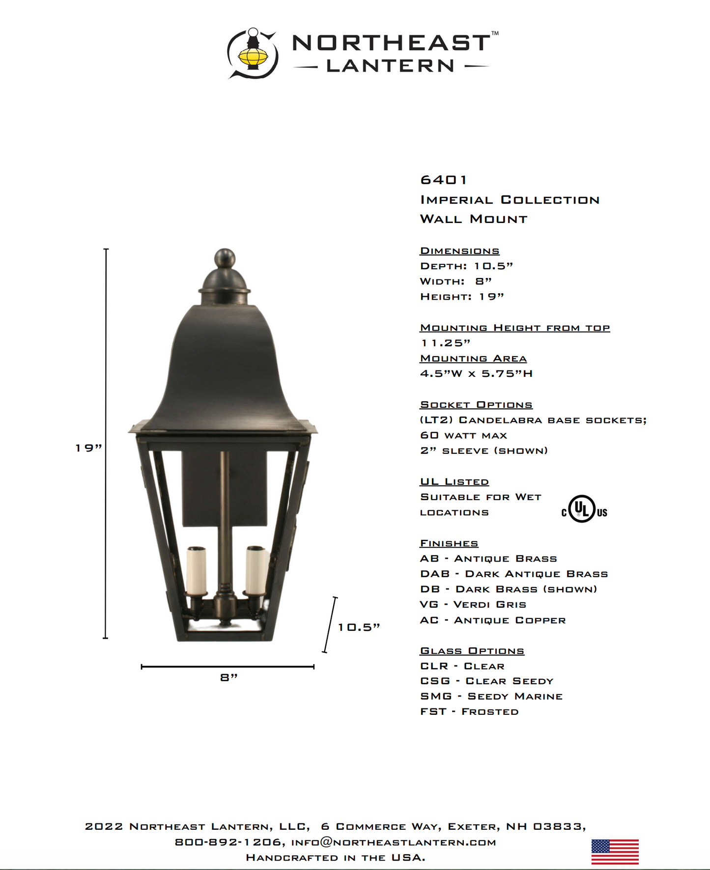 Imperial Outdoor Wall Lantern 6401
