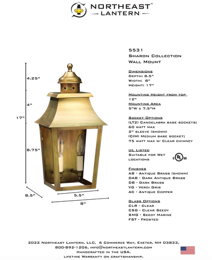 Sharon Pagoda Small Outdoor Wall Lantern 5531