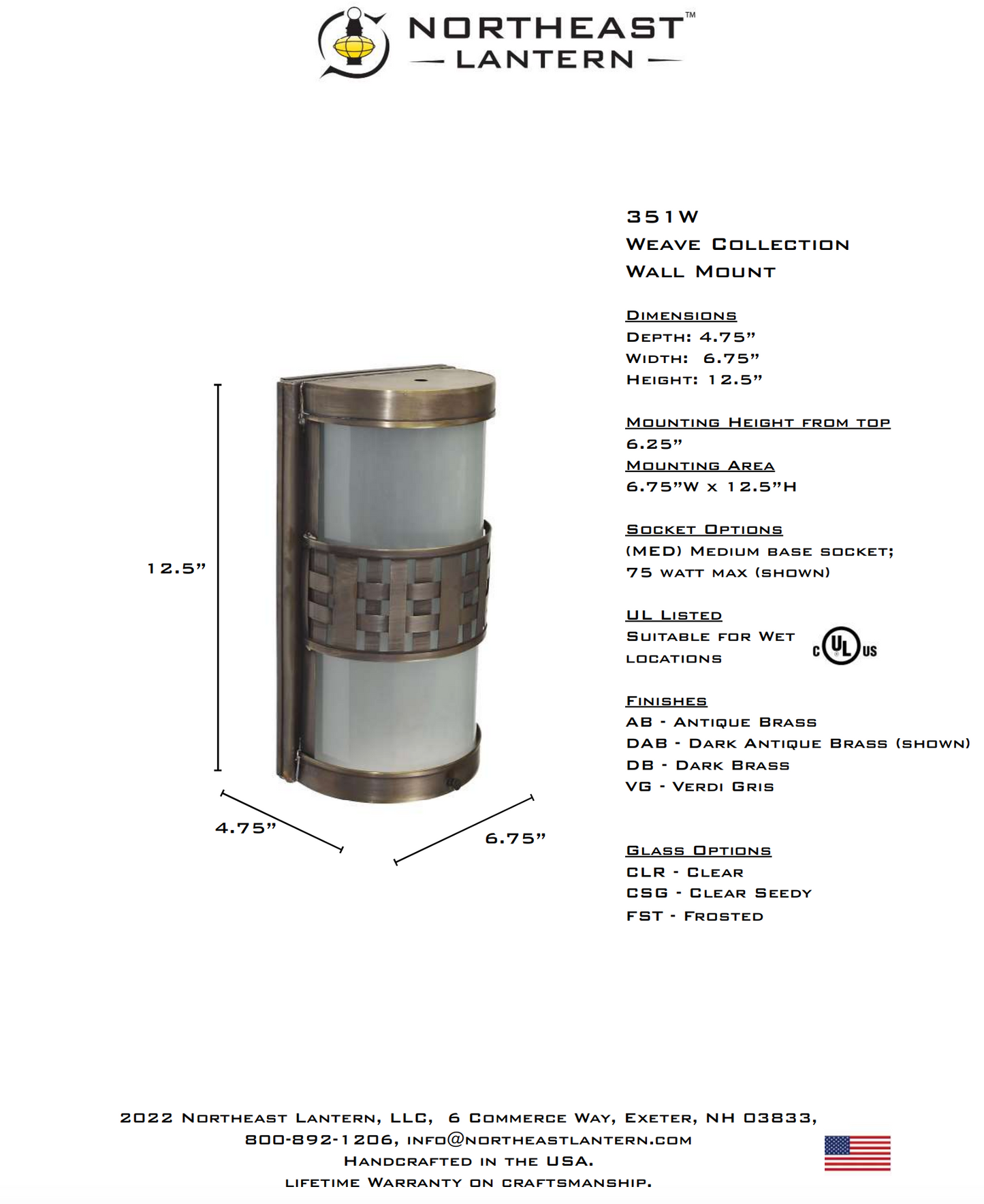 Weave Wall Sconce Mount 351W