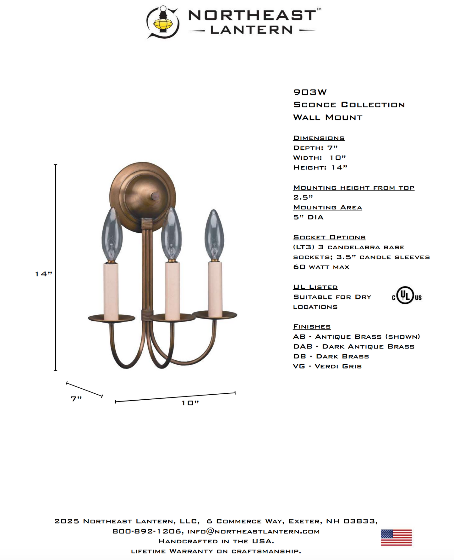 Sconce Collection Wall Light 903W