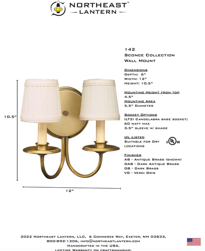 Wall Sconce 2 J Arms 142