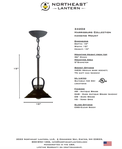 Harrisburg Foyer Outdoor Hanging Lantern 34202