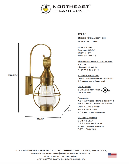 Bosc Caged Pear Outdoor Wall Lantern 2721