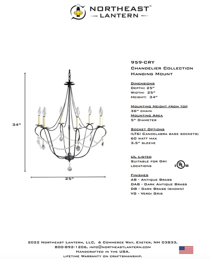Chandelier with Crystals 959