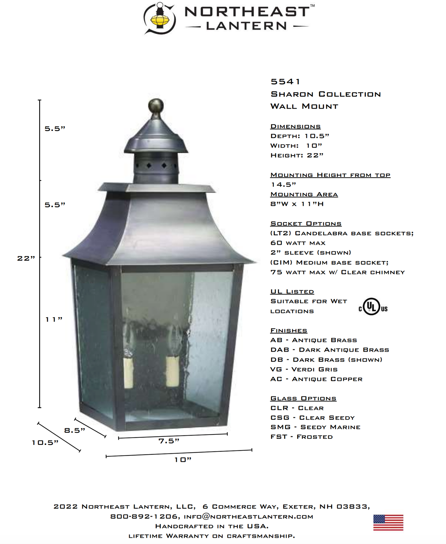 Sharon Pagoda Medium Outdoor Wall Lantern 5541