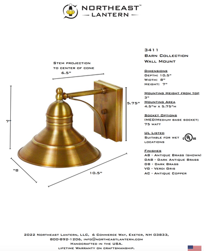 Barn Outdoor Wall Lantern 3411 Quickship